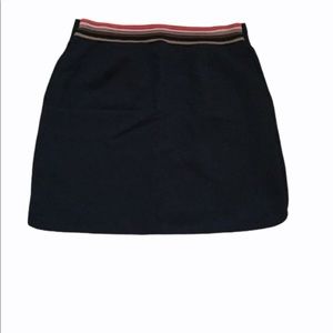 Vintage Missoni black red striped waistband mini skirt button accents size 10